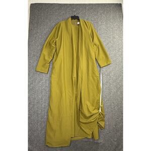 Veiled Collection Noora Textured Three Piece Abaya Set Olive oil Size 2XL